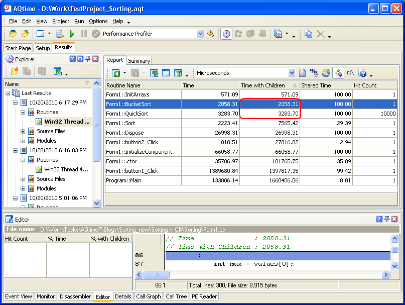 Bucket Sort vs. Quick Sort. Which Is Faster? AQtime Be the Judge.