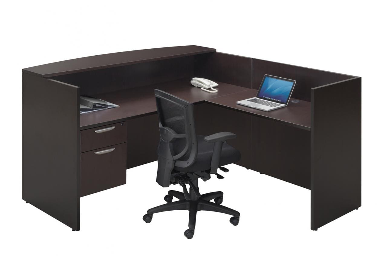 Reception L Desk With Pair Of 3/4 Pedestals Smart Buy Office