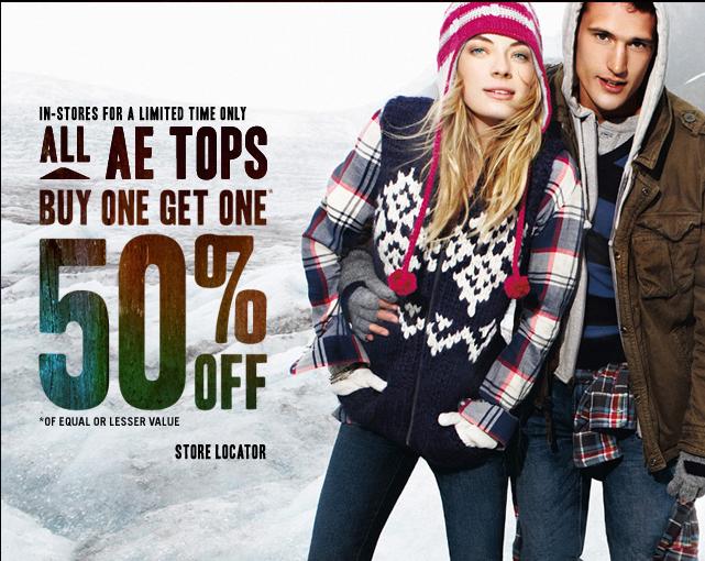 American Eagle Canada Buy 1 Get 1 50 Tops Canadian Freebies, Coupons, Deals, Bargains