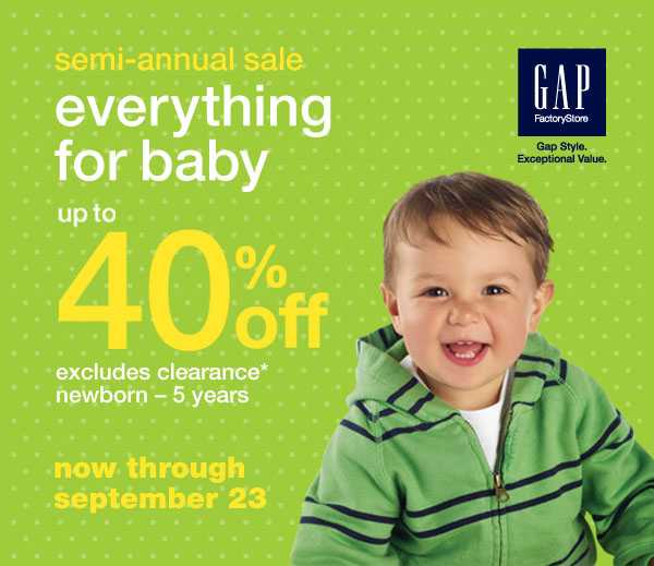 Gap Factory Store Canada Everything for Baby Up to 40 Off Canadian