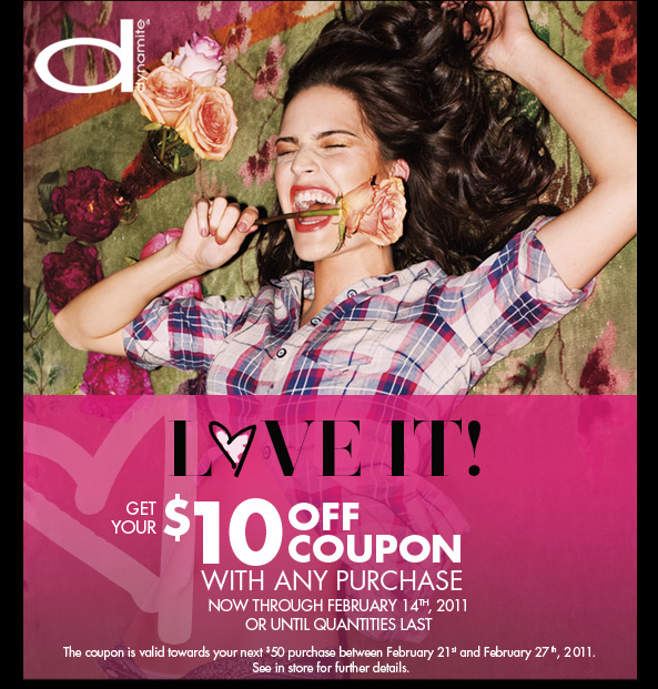 Dynamite 10 off coupon with any purchase Canadian Freebies, Coupons