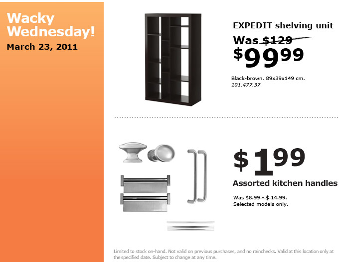 IKEA Canada Wacky Wednesday Deals March 23 Canadian Freebies
