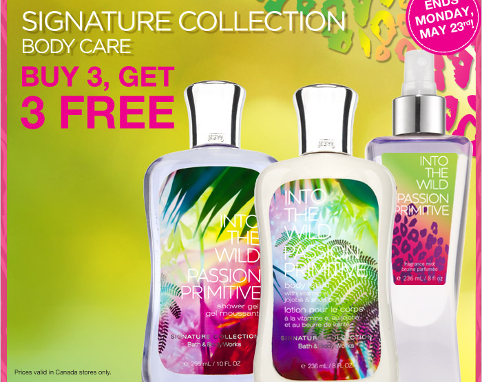 Bath & Body Works Canada Buy 3 Get 3 Free Signature Collection Canadian Freebies, Coupons
