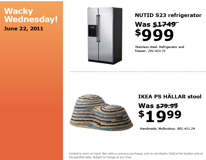 IKEA Canada Wacky Wednesday Deals June 22 Canadian Freebies, Coupons