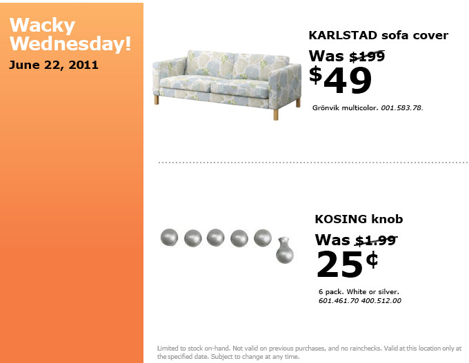 IKEA Canada Wacky Wednesday Deals June 22 Canadian Freebies, Coupons