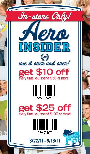 Aeropostale Canada: $10 Off $50 Or $25 Off $100 Purchase *Printable