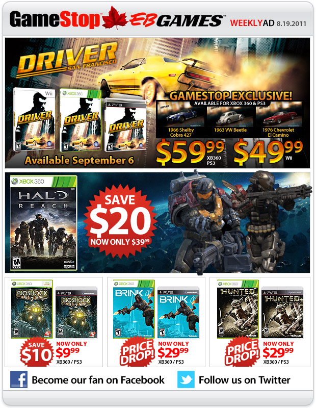 GameStop/EB Games Canada Weekly Deals Canadian Freebies, Coupons