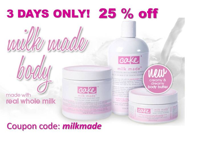 Cake Beauty Canada 3 Days Only Save 25 Off Milk Made Products