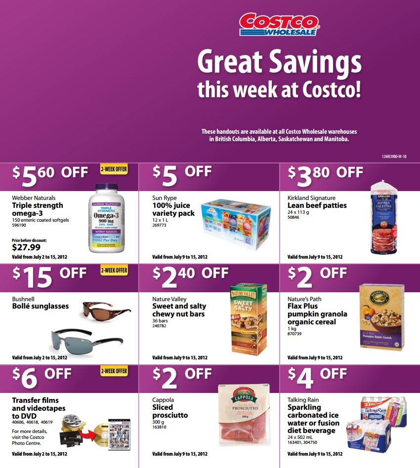 Costco Canada Coupons July 915 East & West Canadian Freebies