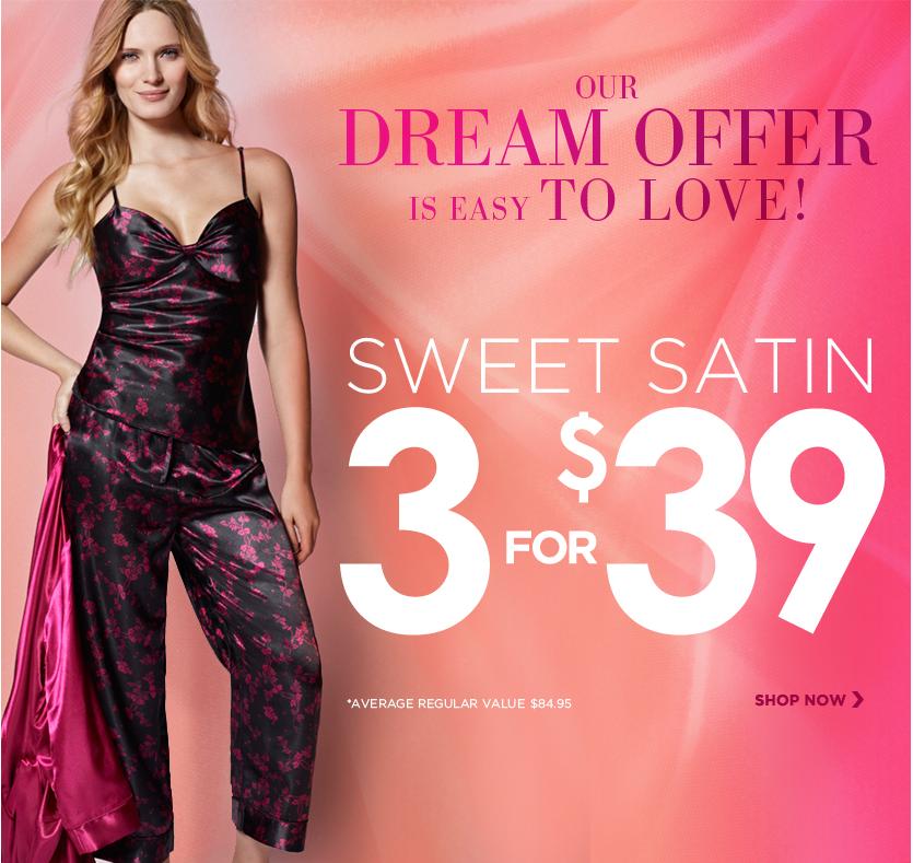 La Vie En Rose Selected Satin Items 3 for 39 In Store and Online Canadian Freebies, Coupons