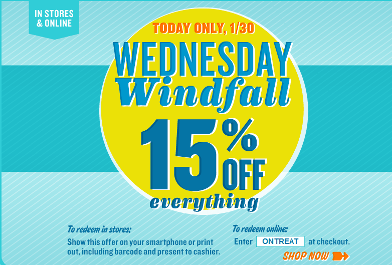 Old Navy Canada 15 Off Windfall Wednesday *Promo Code & Coupon