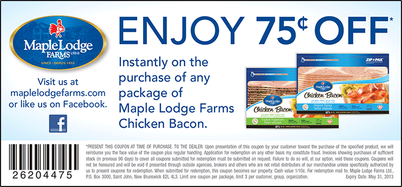Canadian Coupons: Save .75 On Maple Lodge Farms Chicken Bacon