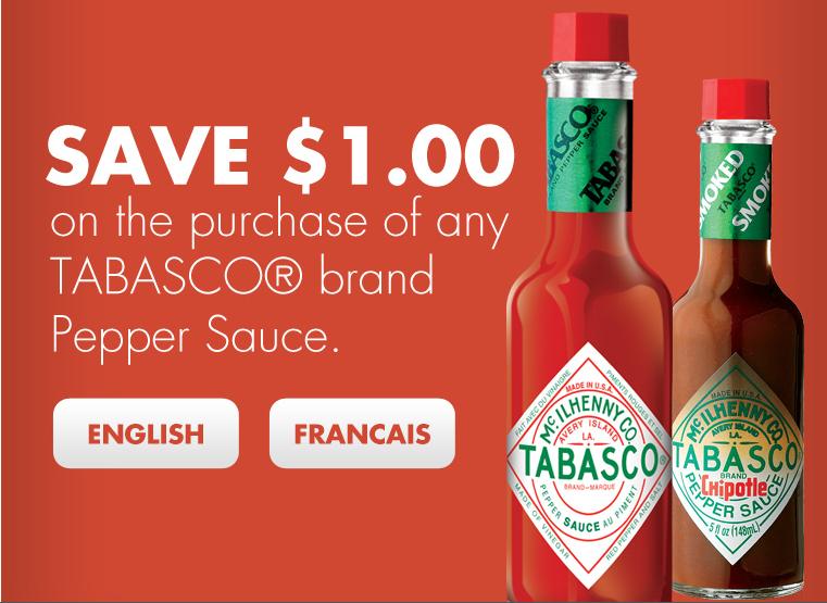 Canadian Coupons Save 1 on Tabasco Sauce Through Save.ca Canadian