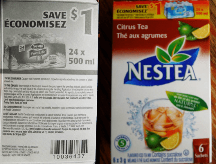 Save 1 Off 24pk Nestle Water Coupon on Nestea Iced Tea Canadian