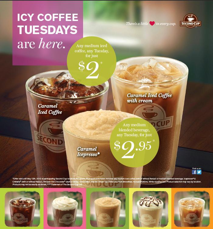 Second Cup Canada 2 Medium Iced Coffee Every Tuesday Canadian Freebies, Coupons, Deals