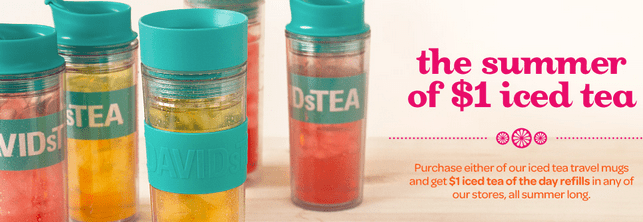 DavidsTea Canada Deals Get Iced Tea Refills For 1 With Purchase of Travel Mug All Summer Long
