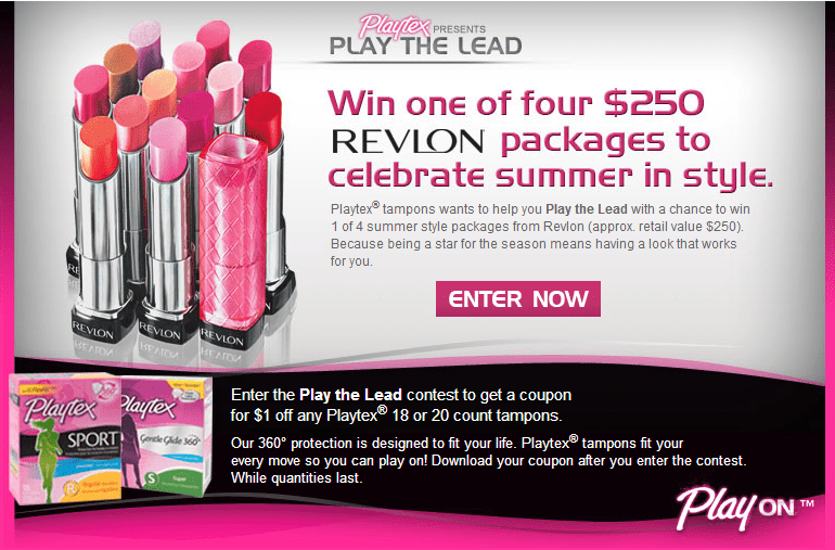 Canadian Coupons Save 1 on Playtex 1820pk Tampons with Contest Entry