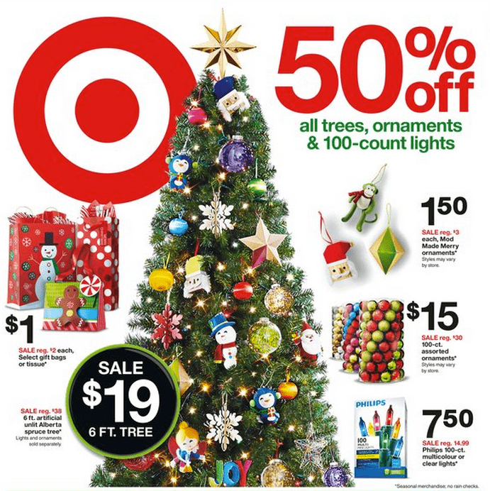 Target Canada 50 Off All Christmas Trees, Ornaments and 100Count Lights Canadian Freebies