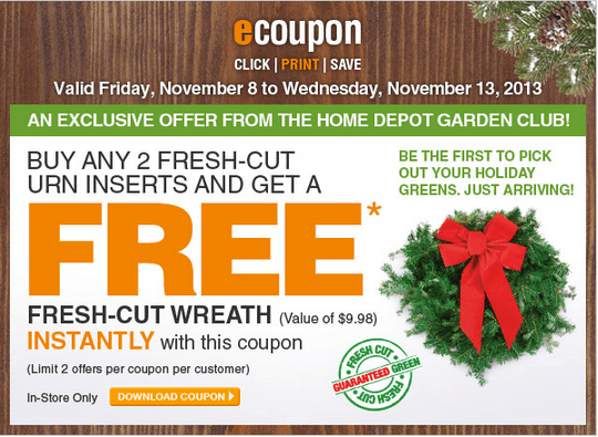 The Home Depot Canada Garden Club Buy Any 2 FreshCut Urn Inserts