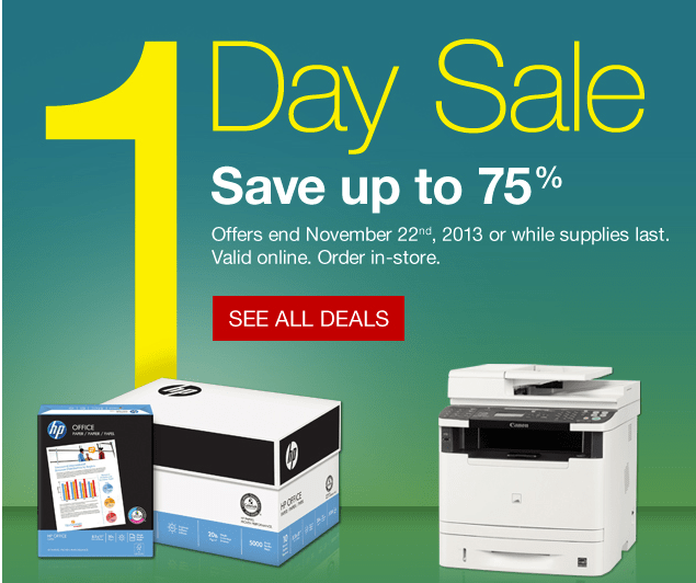 Staples.ca 1 Day Sale Save up to 75 Off Canadian Freebies, Coupons