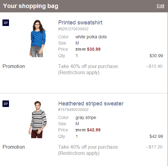 The Gap Canada Online Offer Promotional Code to Receive 40 Off Your