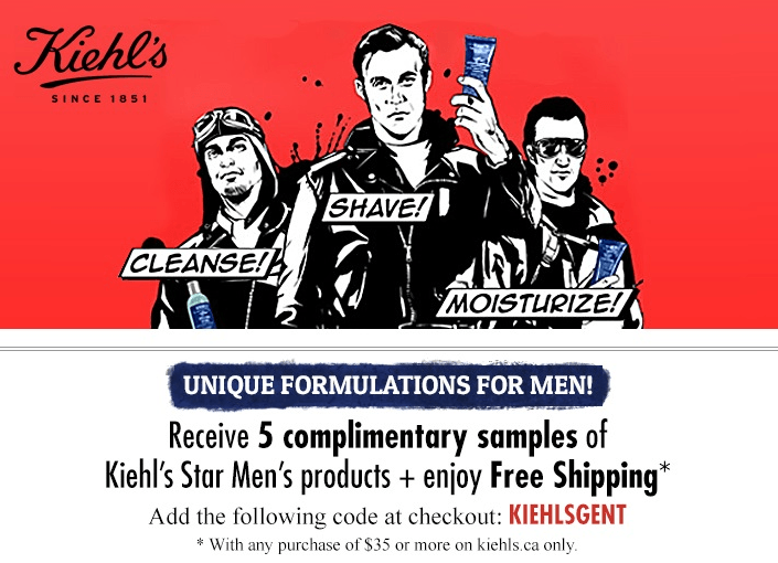 Kiehl's Free Samples Canada Receive 5 FREE Samples of Kiehl's Star Men