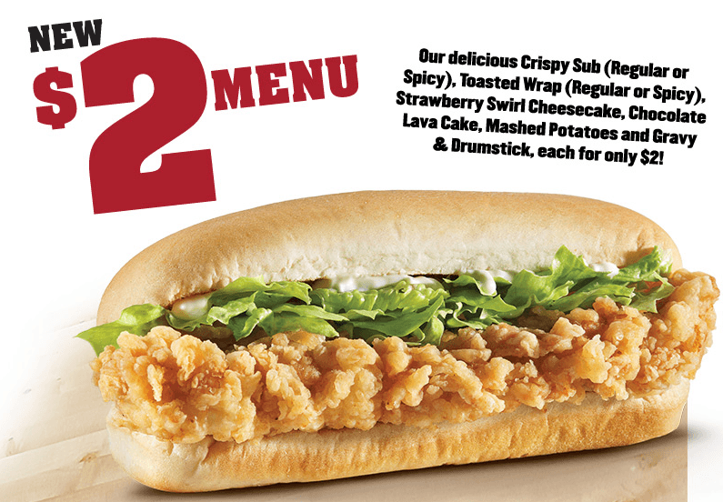 Kentucky Fried Chicken KFC Canada Offers New 2 Menu Canadian