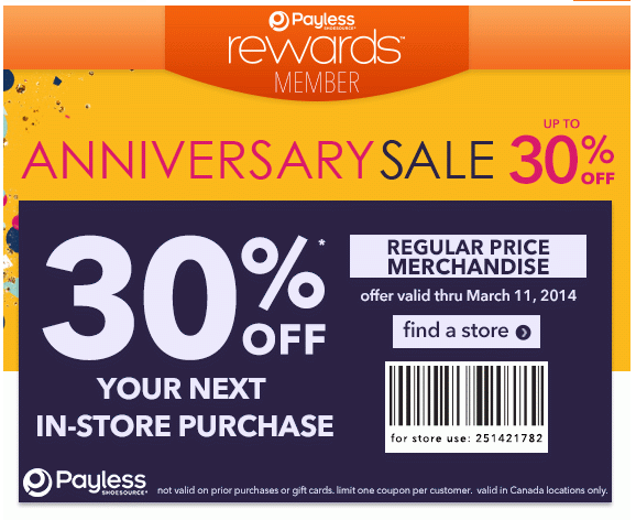 Payless ShoeSource Rewards Coupon Code 30 Off Regular Prices Canadian Freebies, Coupons