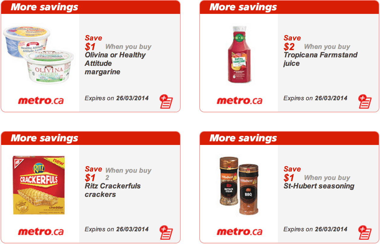 Metro Quebec Printable Coupons Valid till March 26, 2014 Canadian