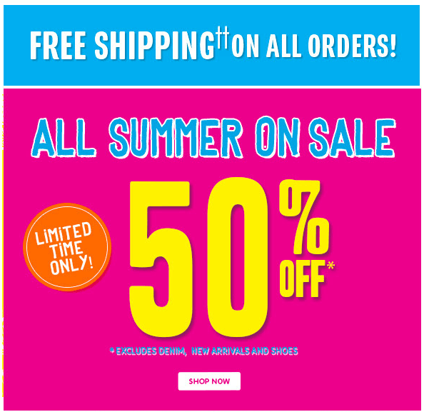 The Children's Place 50 Off Summer Styles + 15 Off Coupon + Free