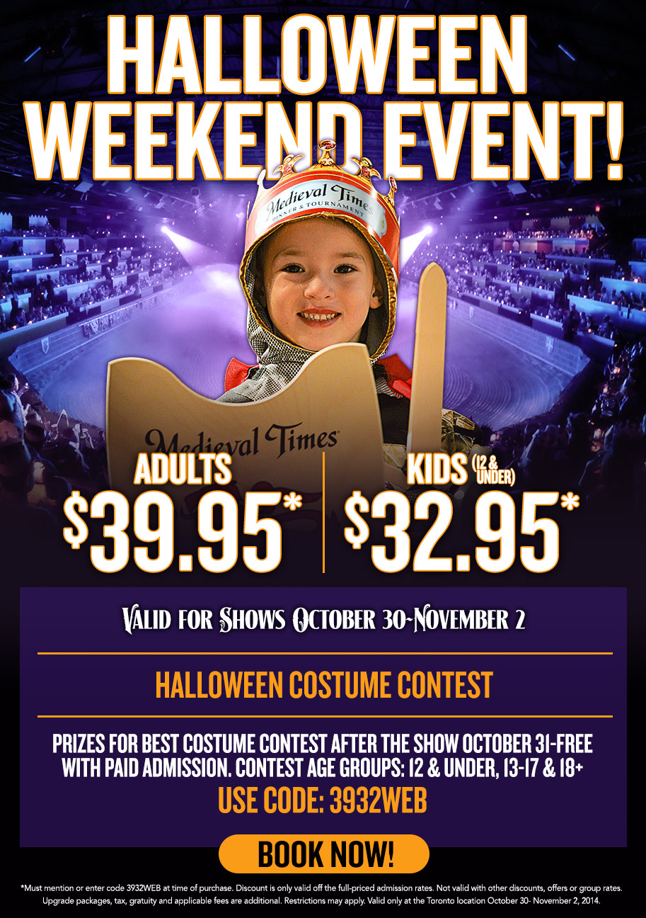 Medieval Times Canada Halloween Weekend Event Deals Adult Admission