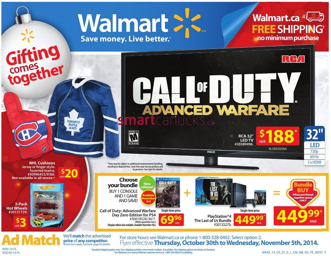 Walmart Canada Deal Get a Free Game When You Buy a PlayStation 4 For 449.99 (Call of Duty Day