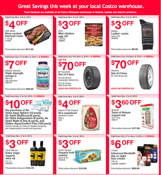 Costco Canada Weekly Instant Handouts Coupons/Flyers For Eastern