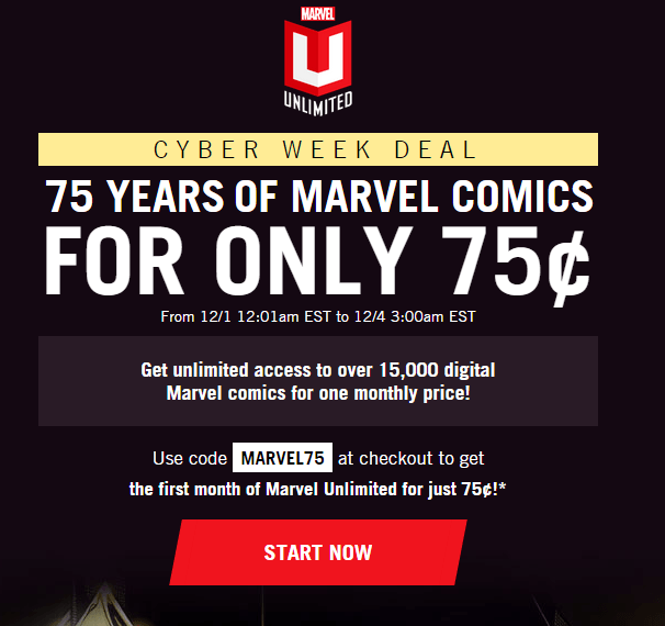 Marvel Canada Cyber Week Deal Get 75 Years of Marvel Comics for Only