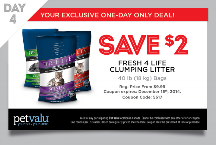 Pet Valu Canada 12 Days of Christmas Coupon Save 2 Off Fresh 4 Life