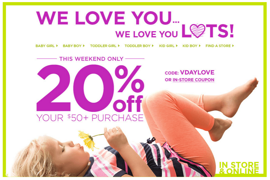 Carter's OshKosh B'Gosh Promo Code Deals Save 20 off Your 50 Purchase, Clearance Deals