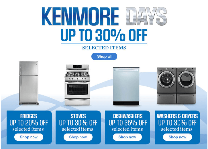 Sears Canada Kenmore Days Save 35 Off Selected Fridges, Stoves