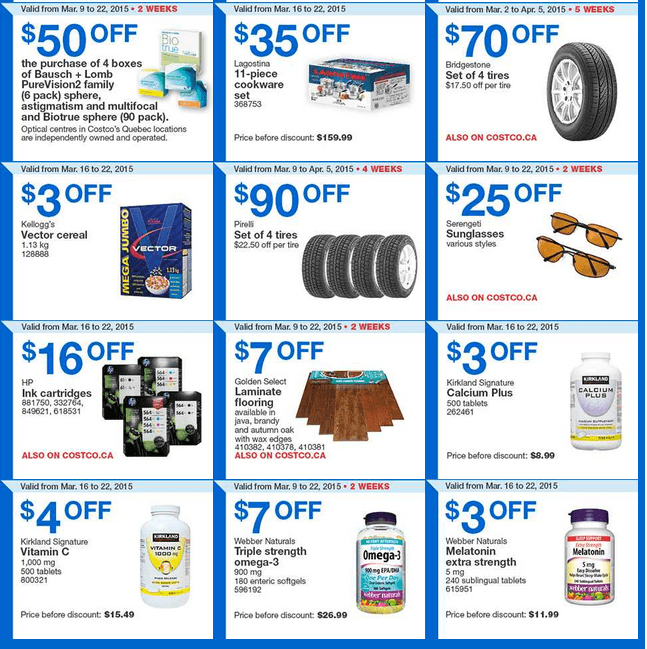Costco Canada Weekly Instant Handouts Coupons/Flyers For Quebec, March 16 to March 22, 2015