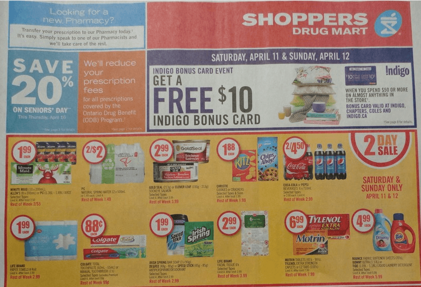 Shoppers Drug Mart 10 ChaptersIndigo Gift Card When You Spend 50