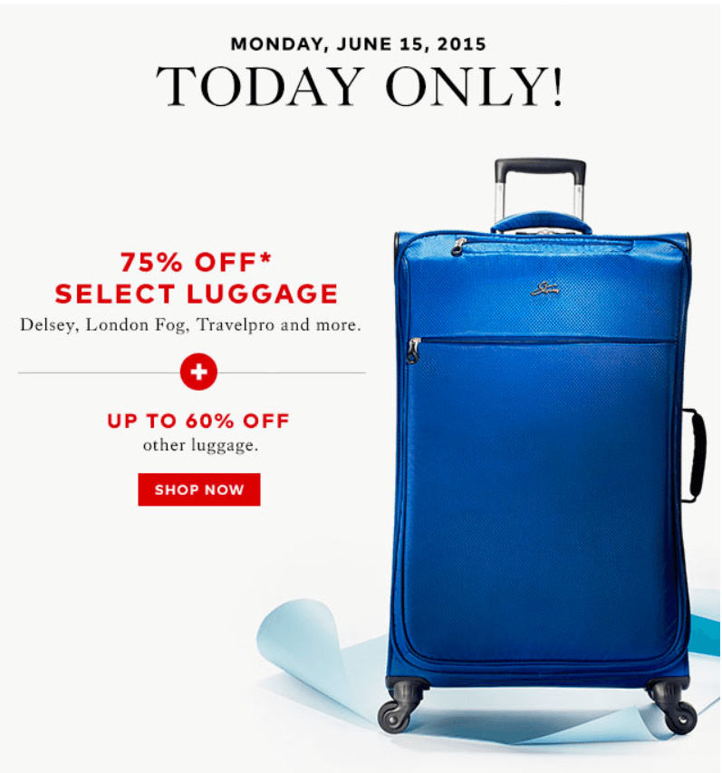 Hudson's Bay Canada Online Flash Sale Up to 75 Off Select Luggage, Up