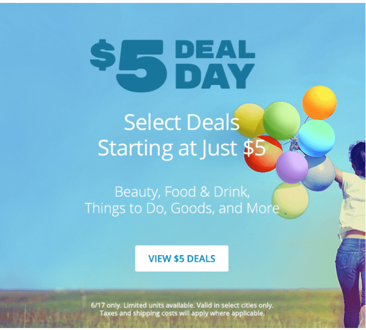 Groupon Canada 5 Deal Day Select Beauty, Food, Goods and More For