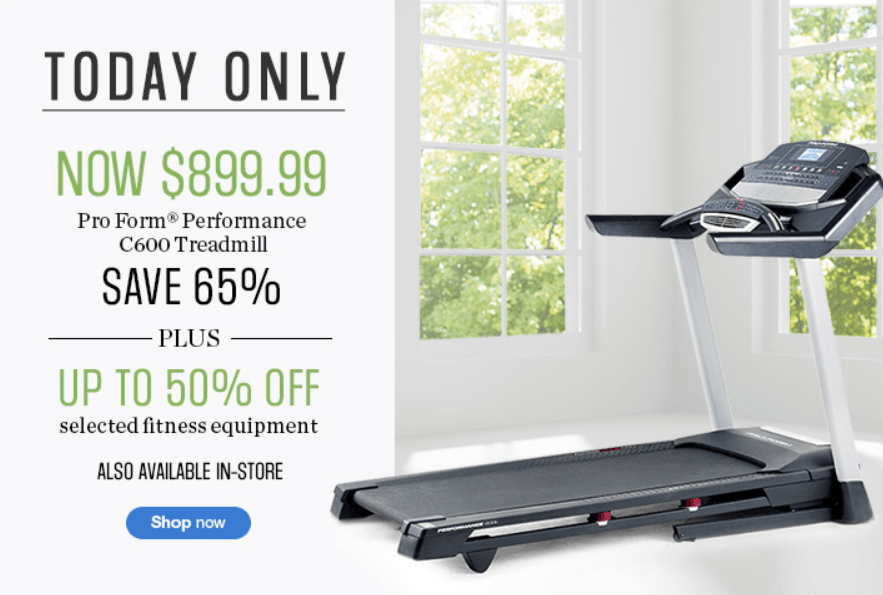 Sears Canada One Day Flash Sale 65 Off Pro Form Performance Treadmill