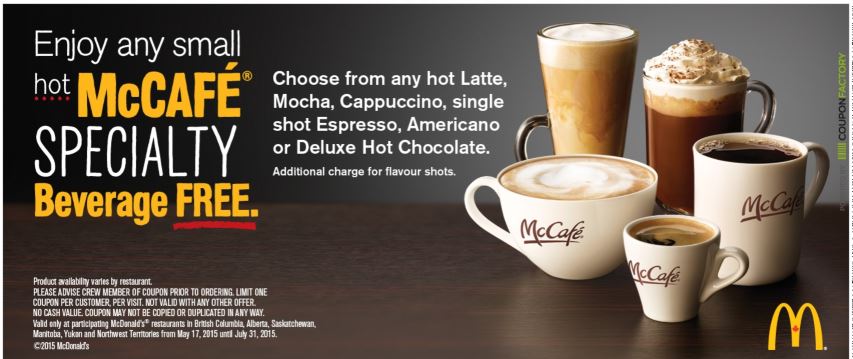 Get a FREE McDonald’s Canada Small McCafé Specialty Beverage *HOT