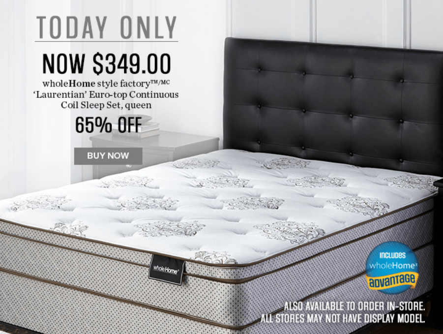 Sears Canada Flash Sale Save 65 Off WholeHome Style Factory Mattress