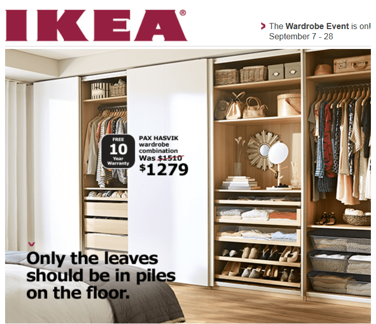 IKEA Canada Wardrobe Event Save 15 Off All Wardrobes and Komplement