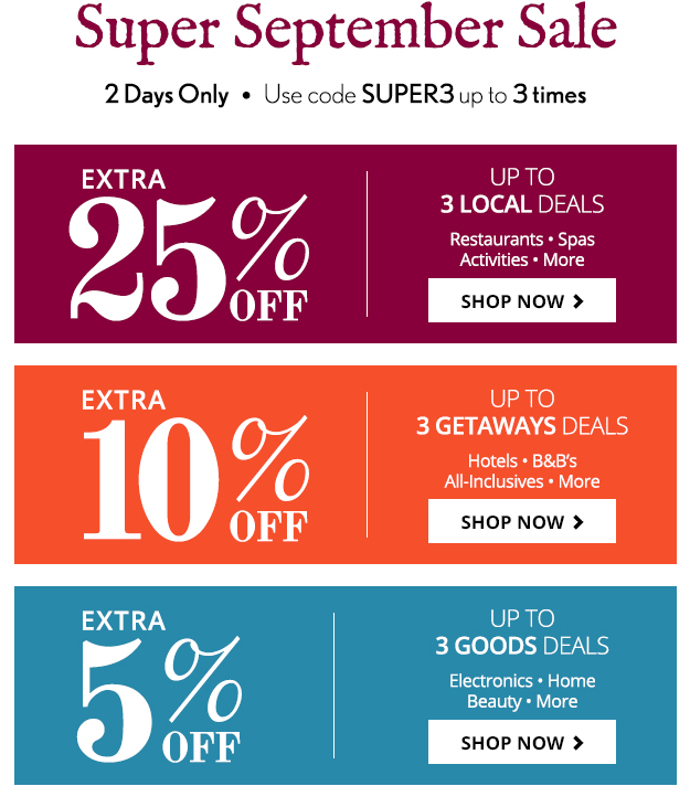 Groupon Canada Super Super September Promo Code Deal Save Up to an