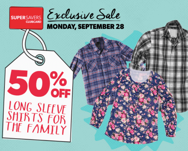 Value Village Canada Offer Save 50 Off Long Sleeved Shirts With SuperSavers Club Card Today