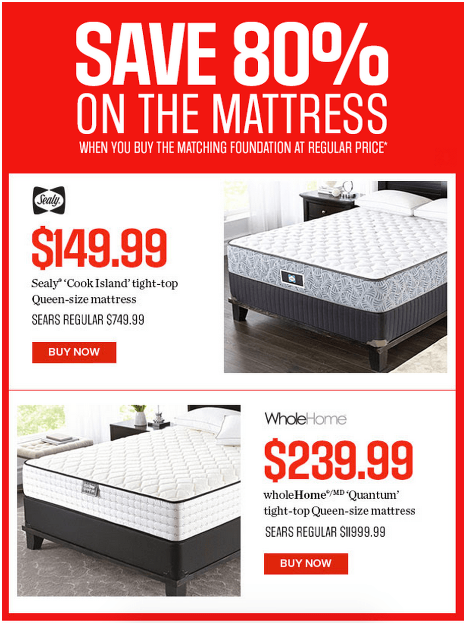 Sears Canada Weekend Deals Save 80 On Selected Mattresses By Sealy