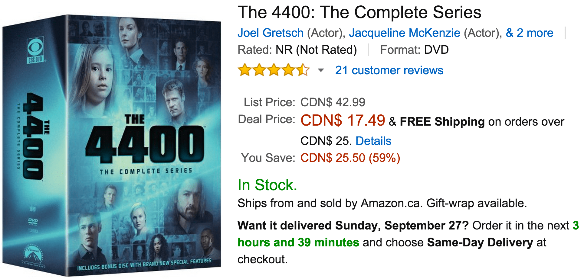 Amazon Canada Deals Of The Day Save 59 On The 4400 The Complete
