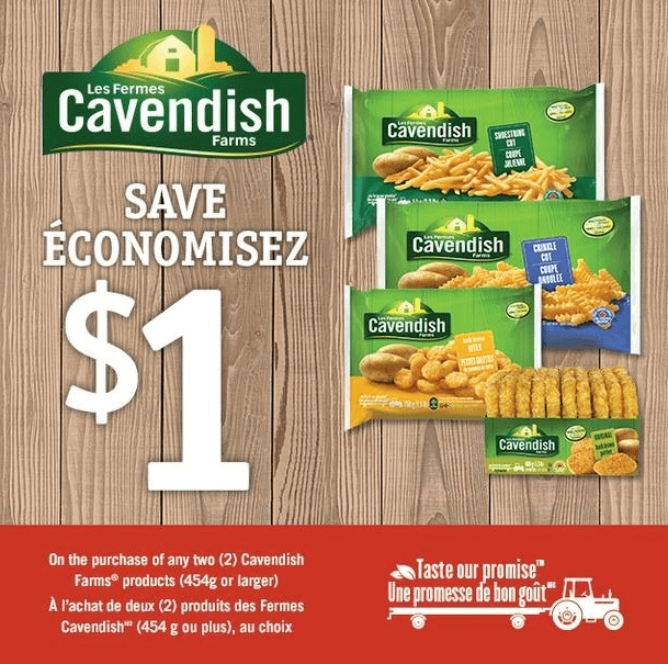 GoCoupons.ca Cavendish Farms Mail Coupons Save 1 Off Any 2 Cavendish